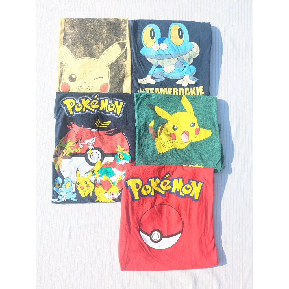 Pokemon Graphic T-Shirts Pikachu Froakie Team Rocket Bundle Size‎ Large